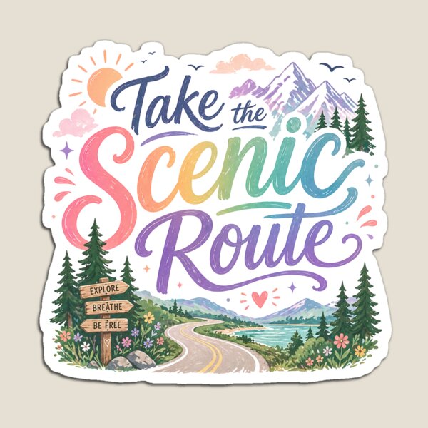 Item preview, Take the Scenic Route - Road Trip Adventure Design designed and sold by Myra365Art.