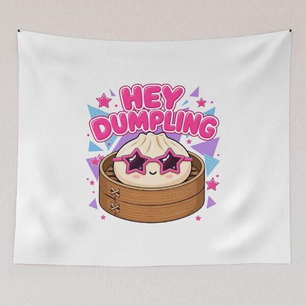 Item preview, Hey Dumpling – Kawaii Dim Sum in Bamboo Steamer with Retro Star Sunglasses designed and sold by EmeraldeaArt.
