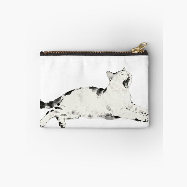 Item preview, White Cat Stretching - Chinese Ink Art designed and sold by Enchanting East.
