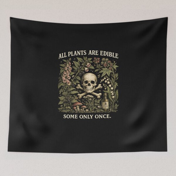 Item preview, All Plants Are Edible Some Only Once Shirt, Funny Plant Lover Tee, Gothic Gardening Shirt, Dark Botanical Graphic Tee, Gardener designed and sold by greatmar1.