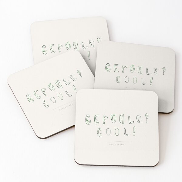 Item preview, Feelings? Cool! · Hand-painted typography, hand lettering, forest green ink, linen designed and sold by EmotionsOK.