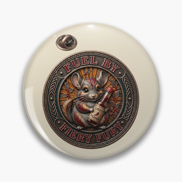 Item preview, Fuel by Fiery Fury Mouse with Hot Sauce – Spicy Humor Animal Badge Design designed and sold by MartBook.