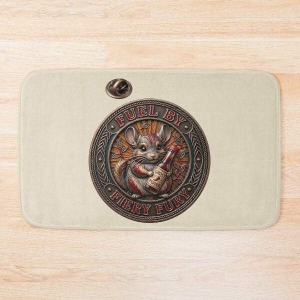 Item preview, Fuel by Fiery Fury Mouse with Hot Sauce – Spicy Humor Animal Badge Design designed and sold by MartBook.