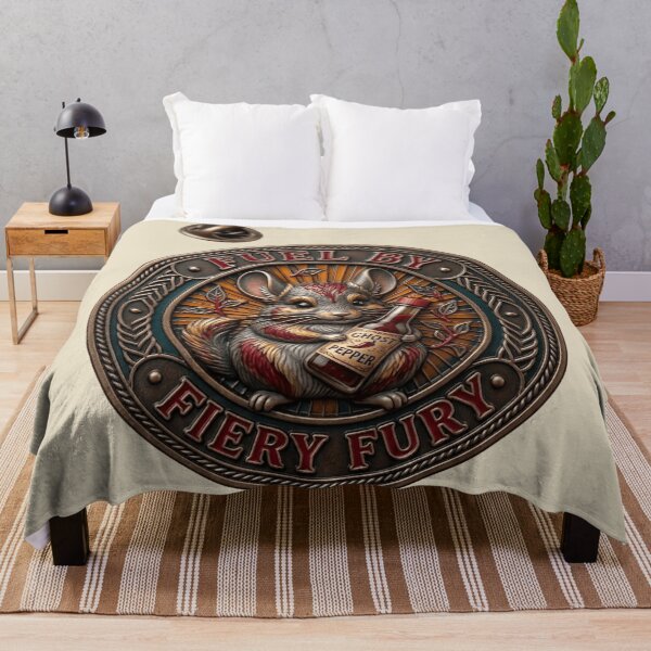 Item preview, Fuel by Fiery Fury Mouse with Hot Sauce – Spicy Humor Animal Badge Design designed and sold by MartBook.