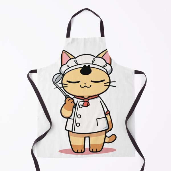 Item preview, Cat - Orange Chef White Toque Red Scarf designed and sold by DoodyPets.