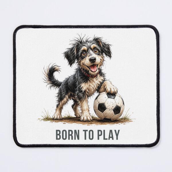 Item preview, Rescue Pup on the Field – Soccer Scruffy Dog Illustration designed and sold by PAPIRO SIGLO XXI.