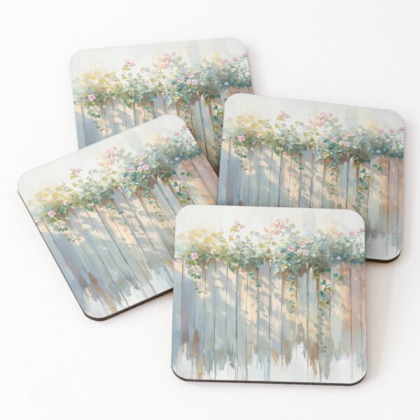 Item preview, Sunlit Ivy Garden Fence | Soft Painterly Floral Landscape designed and sold by HelgaCraftery.