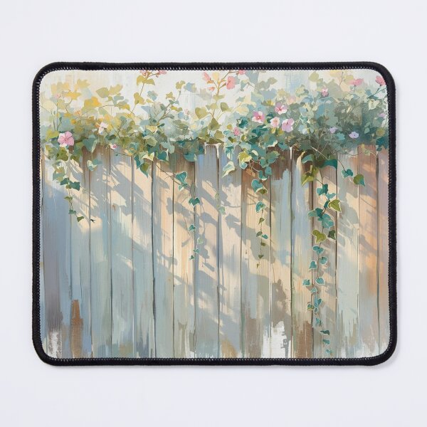 Item preview, Sunlit Ivy Garden Fence | Soft Painterly Floral Landscape designed and sold by HelgaCraftery.
