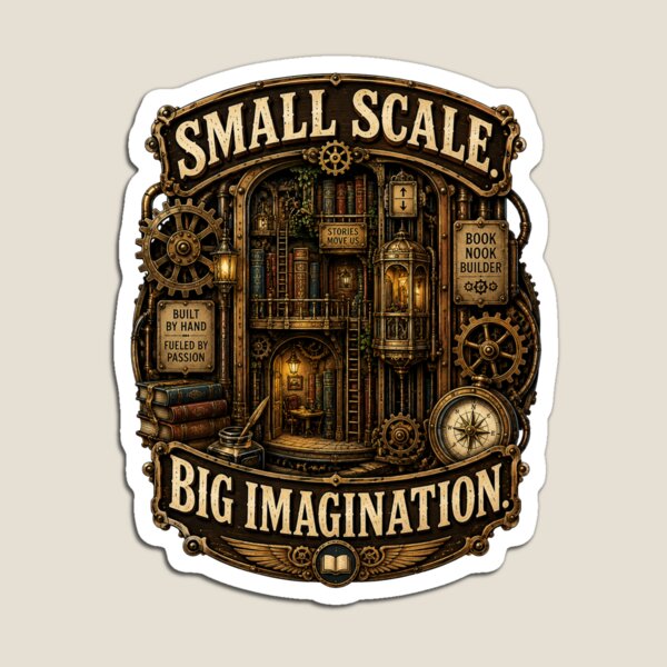 Item preview, Small Scale Big Imagination Book Nook Builder Shirt | Miniature Library Maker Gift designed and sold by VKinnovations.