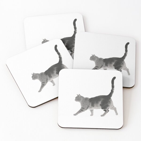 Item preview, Gray Cat Walking - Minimalist Ink Art designed and sold by Enchanting East.