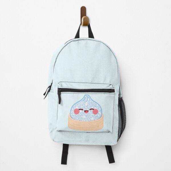 Item preview, Kawaii Blue Glitter Squishy Dumpling in bamboo steamer basket designed and sold by EmeraldeaArt.