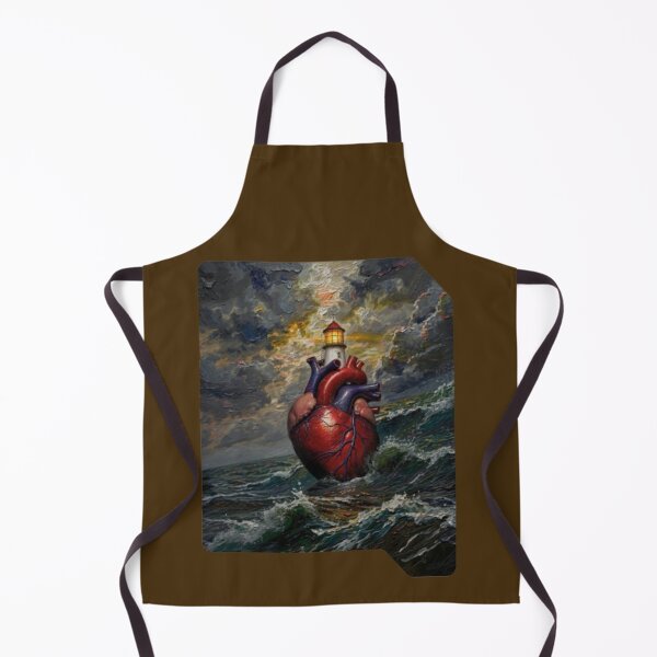 Item preview, Hope in the Storm Anatomical Heart Lighthouse Impasto Art designed and sold by Miheerala.