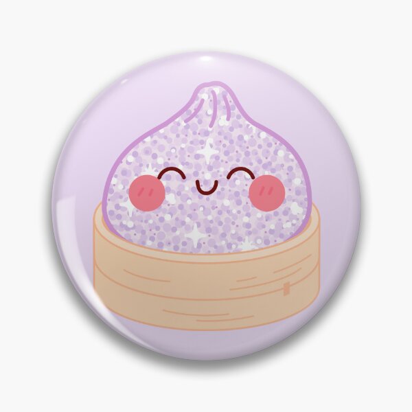 Item preview, Purple Glitter squishy Dumpling in bamboo steamer basket designed and sold by EmeraldeaArt.