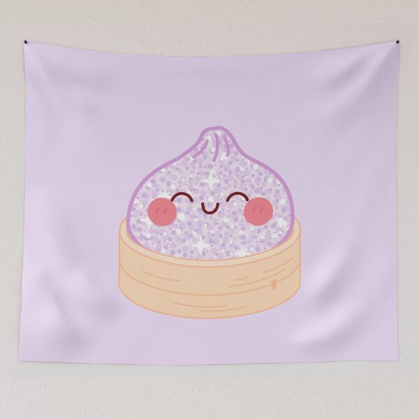 Item preview, Purple Glitter squishy Dumpling in bamboo steamer basket designed and sold by EmeraldeaArt.