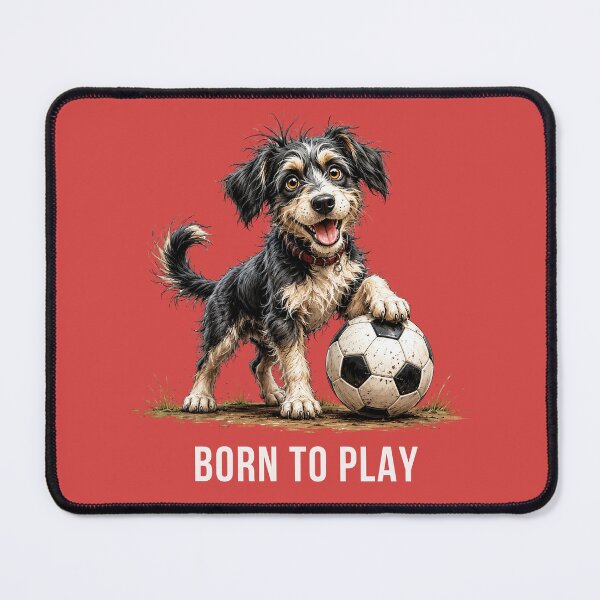 Item preview, Rescue Puppy on the Field – Soccer Scruffy Dog Illustration designed and sold by PAPIRO SIGLO XXI.