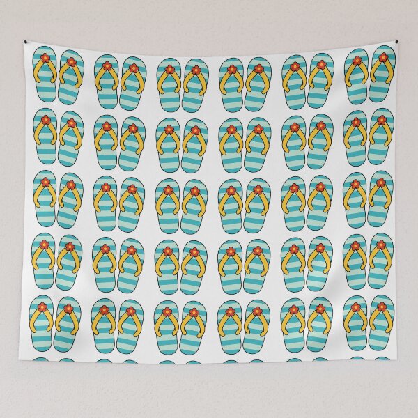 Item preview, Blue Striped Beach Flip Flops designed and sold by Anne97s.