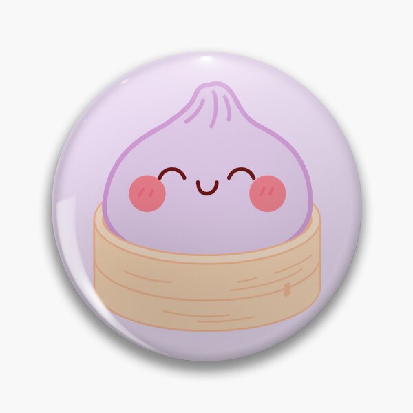 Item preview, Purple squishy Dumpling in bamboo steamer basket designed and sold by EmeraldeaArt.
