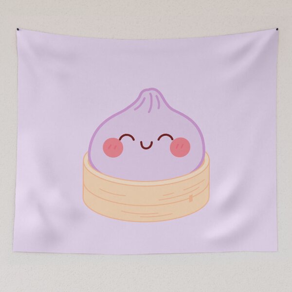 Item preview, Purple squishy Dumpling in bamboo steamer basket designed and sold by EmeraldeaArt.