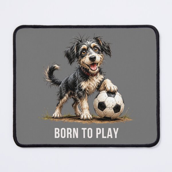 Item preview, Rescue Puppy on the Field – Soccer Scruffy Dog Illustration designed and sold by PAPIRO SIGLO XXI.