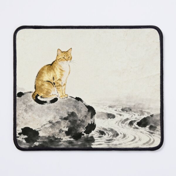 Item preview, Golden Cat by Flowing Stream - Chinese Ink Wash designed and sold by Enchanting East.