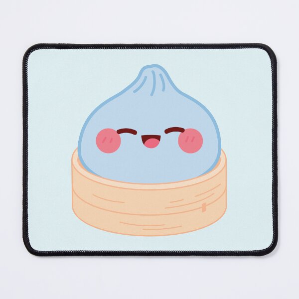 Item preview, Kawaii Blue Squishy Dumpling in bamboo steamer basket designed and sold by EmeraldeaArt.