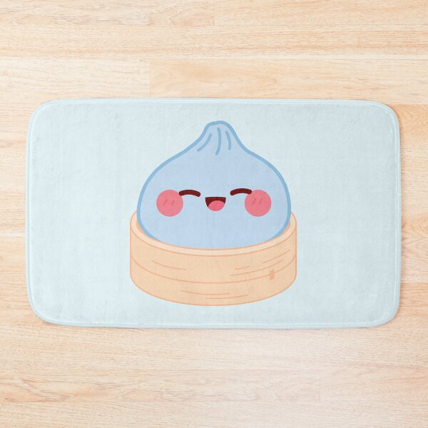 Item preview, Kawaii Blue Squishy Dumpling in bamboo steamer basket designed and sold by EmeraldeaArt.