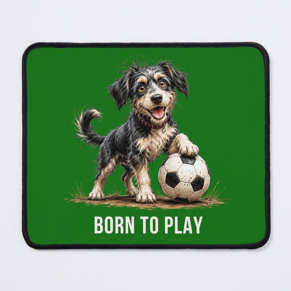 Item preview, Rescue Puppy on the Field – Soccer Scruffy Dog Illustration designed and sold by PAPIRO SIGLO XXI.