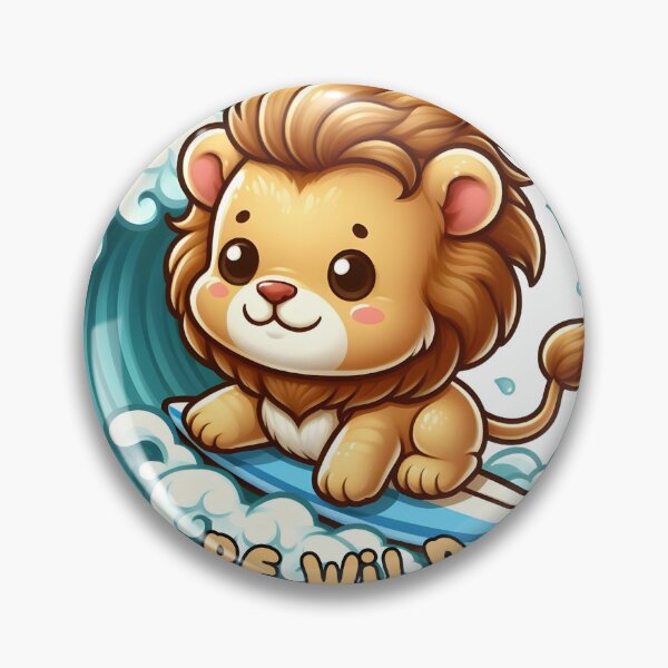 Item preview, Cute Surfing Lion Be Wild Retro Summer Beach designed and sold by MagySale.
