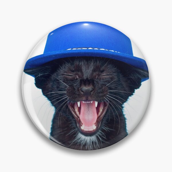 Item preview, Jazzy Fedora Cat Poster - Funny Yawning Black Kitten Sticker - Quirky Jazz Musician Pet Graphic for Music Lovers designed and sold by WildGentlemen.