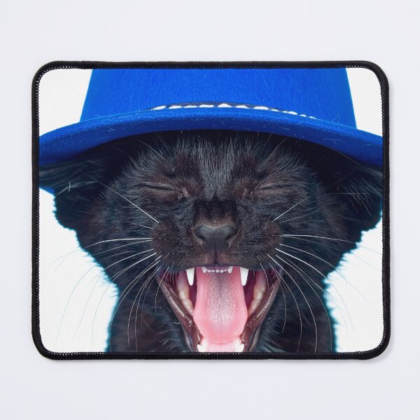 Item preview, Jazzy Fedora Cat Poster - Funny Yawning Black Kitten Sticker - Quirky Jazz Musician Pet Graphic for Music Lovers designed and sold by WildGentlemen.