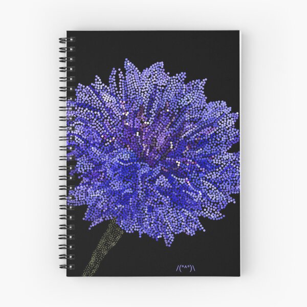 Item preview, Night-Bleuet Bleuet - Blue Flower on Black Background - Digital Pointillist Art - Decoration, Fashion & Gifts designed and sold by Pk-Gn-  /(°^°)\.
