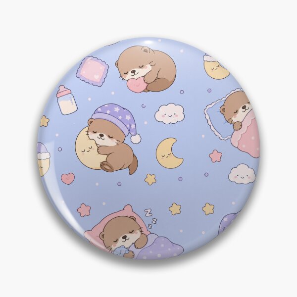 Item preview, Sleepy Otter Bedtime Kawaii Pattern designed and sold by Soft Berry Studio.