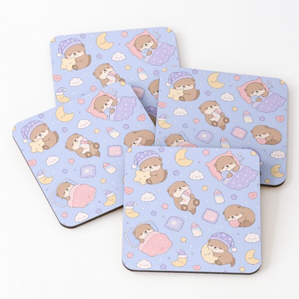 Item preview, Sleepy Otter Bedtime Kawaii Pattern designed and sold by Soft Berry Studio.