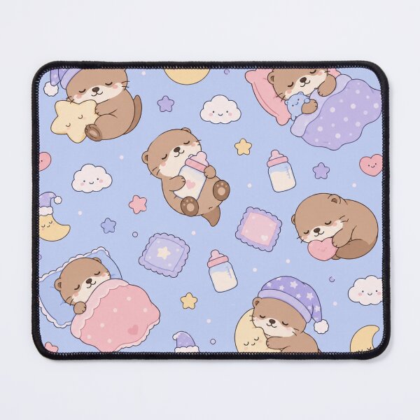 Item preview, Sleepy Otter Bedtime Kawaii Pattern designed and sold by Soft Berry Studio.