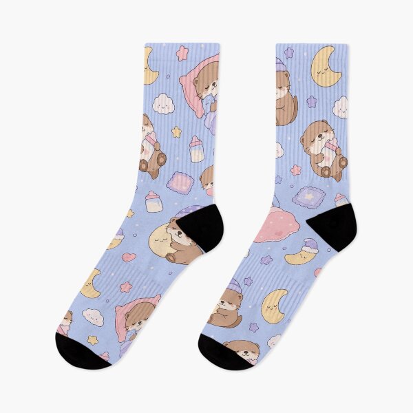 Item preview, Sleepy Otter Bedtime Kawaii Pattern designed and sold by Soft Berry Studio.