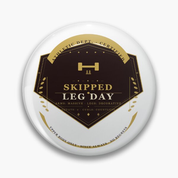 Item preview, Skipped Leg Day Badge — Funny Vintage Athletic Department Shield Sticker | Gym Humor Gift designed and sold by Mega-Shopping.