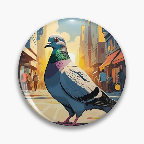 Item preview, Urban Pigeon Street Art | Colorful Modern City Illustration designed and sold by HelgaCraftery.