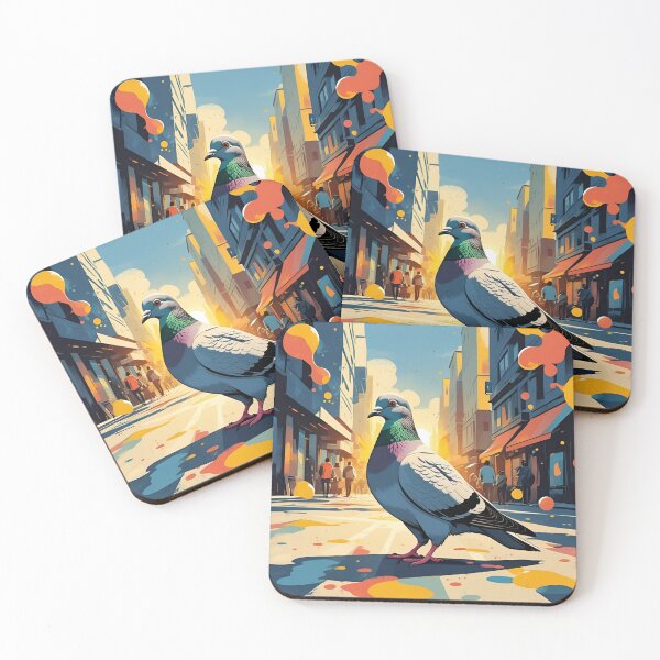 Item preview, Urban Pigeon Street Art | Colorful Modern City Illustration designed and sold by HelgaCraftery.