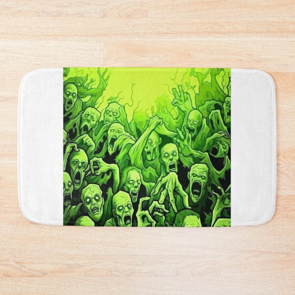 Item preview, Toxic Green Zombie Horde Comic Pattern designed and sold by Centaurosticker.