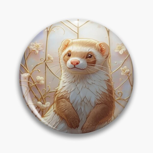 Item preview, Ferret in Stained Glass with Golden Moon designed and sold by BriSher.