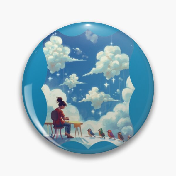 Item preview, Cloud Tailor Whimsical Sewing Girl Dreamy Fantasy Art designed and sold by Miheerala.