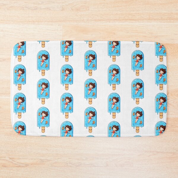 Item preview, Cute Kawaii Girl Floating in Water Popsicle Summer designed and sold by Shape Snip Studio.