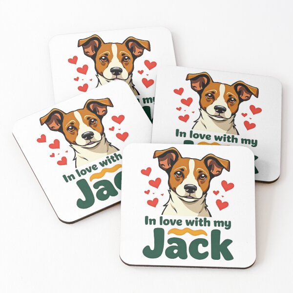 Item preview, In love with my Jack with Jack Russell Terrier and hearts designed and sold by Prints by Mat.