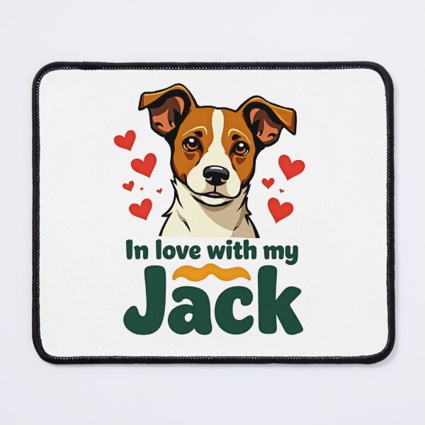 Item preview, In love with my Jack with Jack Russell Terrier and hearts designed and sold by Prints by Mat.