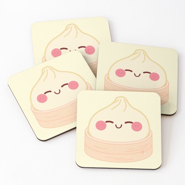 Item preview, Kawaii Light yellow Squishy Dumpling in bamboo steamer basket designed and sold by EmeraldeaArt.