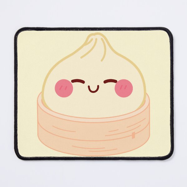 Item preview, Kawaii Light yellow Squishy Dumpling in bamboo steamer basket designed and sold by EmeraldeaArt.