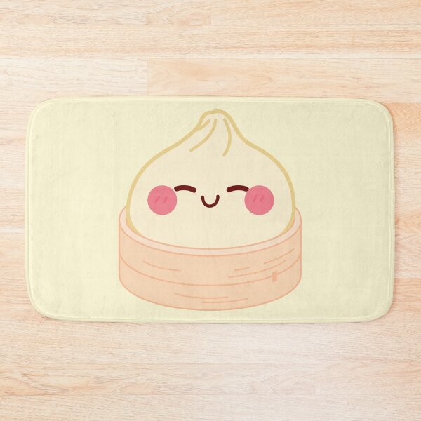 Item preview, Kawaii Light yellow Squishy Dumpling in bamboo steamer basket designed and sold by EmeraldeaArt.