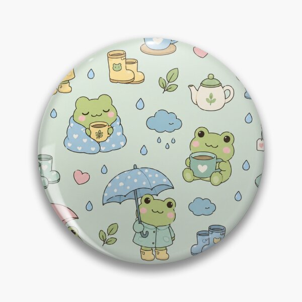 Item preview, Rainy Day Frog Tea Kawaii Pattern designed and sold by Soft Berry Studio.
