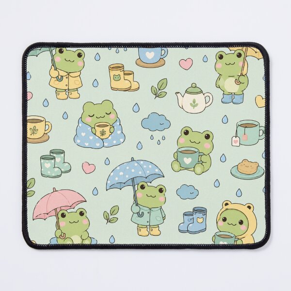 Item preview, Rainy Day Frog Tea Kawaii Pattern designed and sold by Soft Berry Studio.