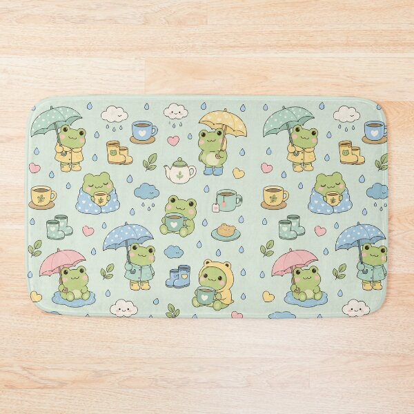Item preview, Rainy Day Frog Tea Kawaii Pattern designed and sold by Soft Berry Studio.